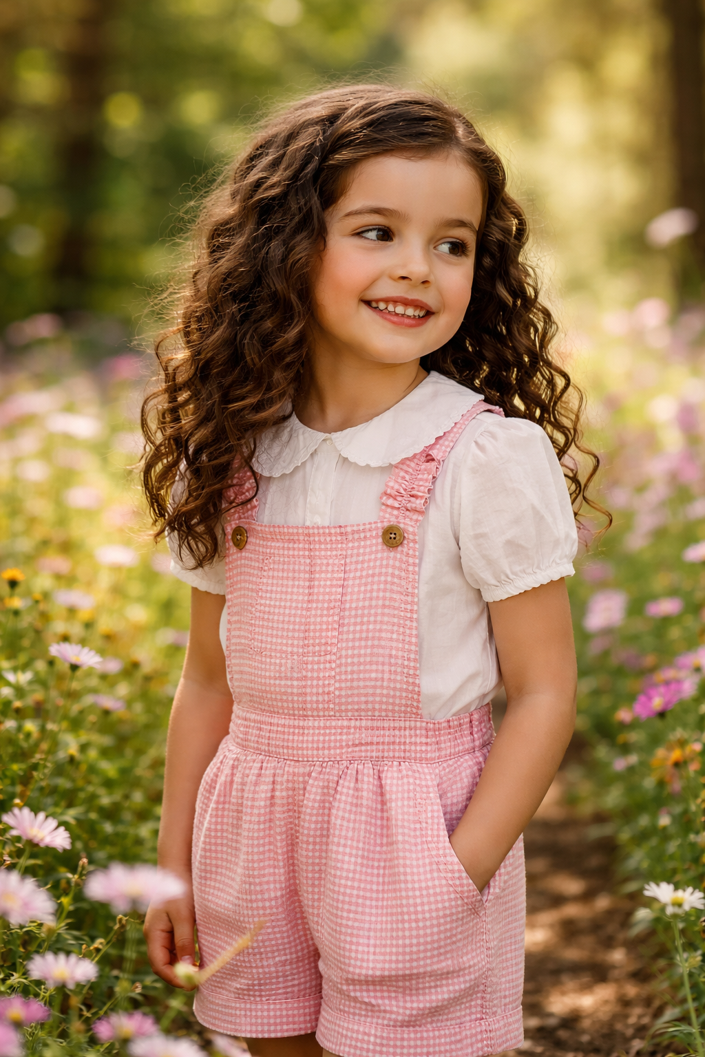 Salopette fille écoresponsable – ROSE TENDRESSE